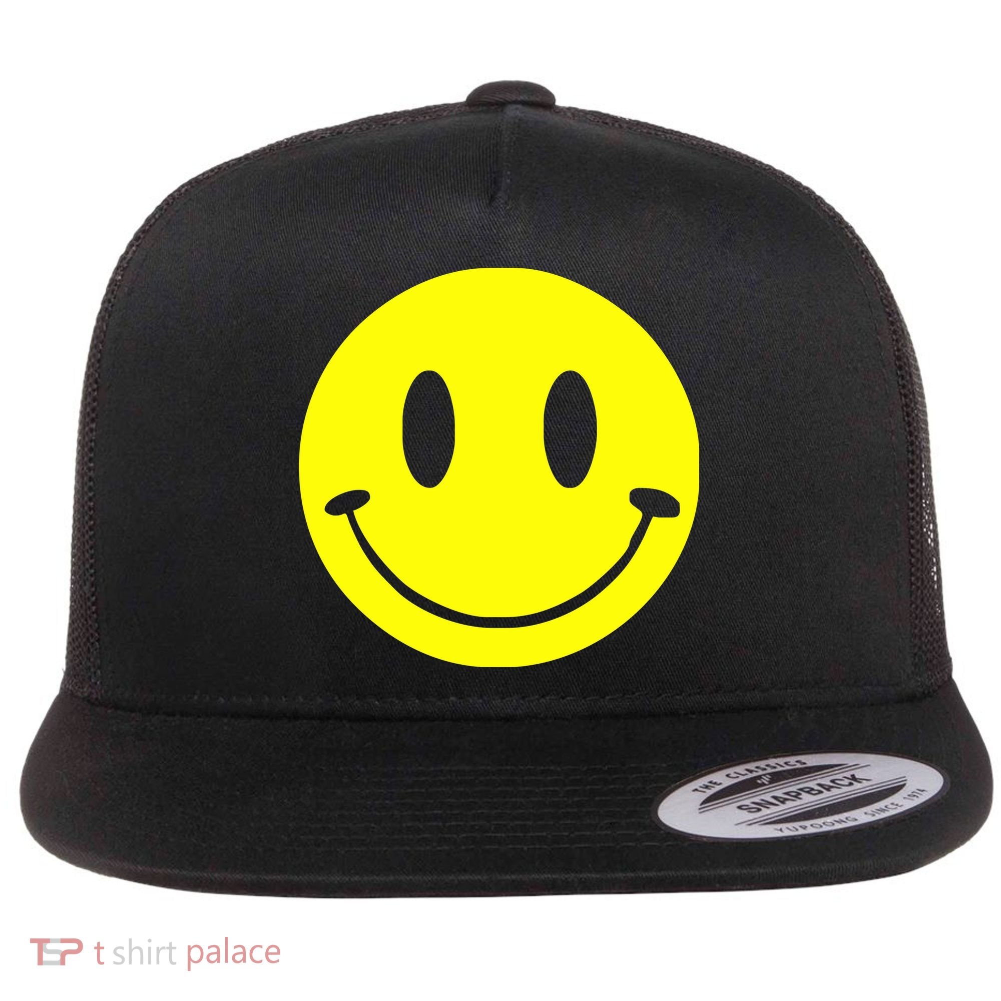 SMILEY FACE Flat Bill Trucker Hat