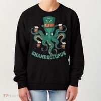 Shamroctopus Funny St Patrick's Day Octopus Drinking Team Women's Sweatshirt thumb 0