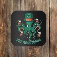 Shamroctopus Funny St Patrick's Day Octopus Drinking Team Coaster thumb 0