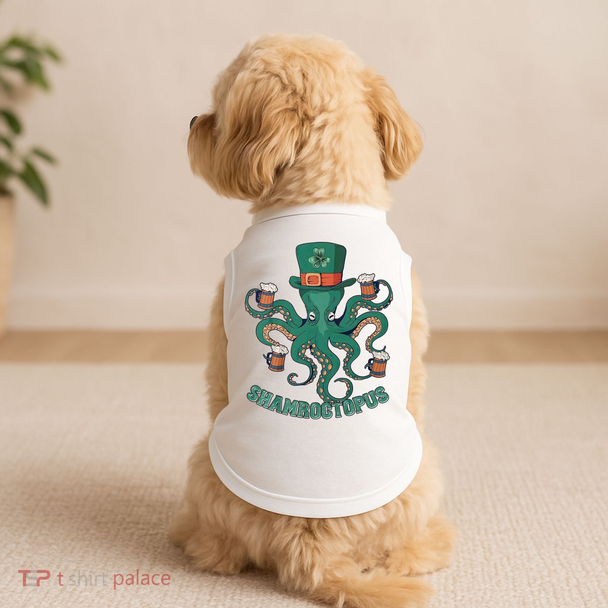 Shamroctopus Funny St Patrick's Day Octopus Drinking Team Doggie Tank