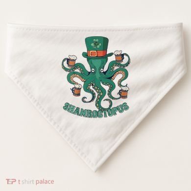 Shamroctopus Funny St Patrick's Day Octopus Drinking Team USA-Made Doggie Bandana