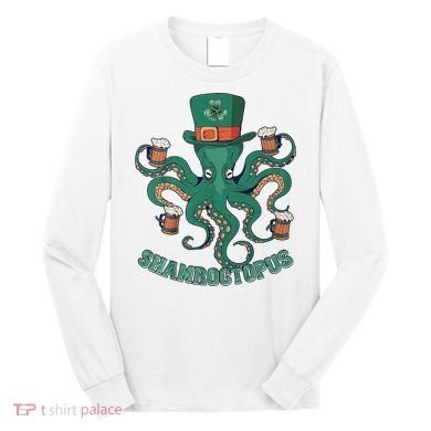 Shamroctopus Funny St Patrick's Day Octopus Drinking Team Long Sleeve Shirt