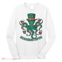 Shamroctopus Funny St Patrick's Day Octopus Drinking Team Long Sleeve Shirt thumb 0