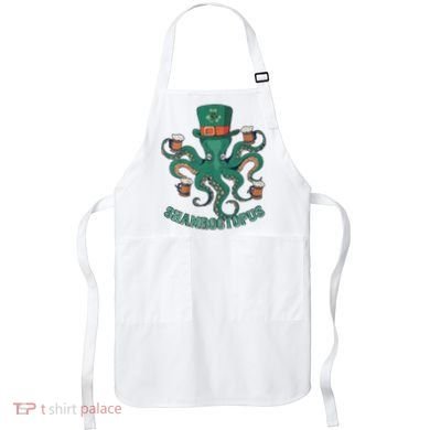Shamroctopus Funny St Patrick's Day Octopus Drinking Team Apron