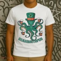 Shamroctopus Funny St Patrick's Day Octopus Drinking Team T-Shirt thumb 3
