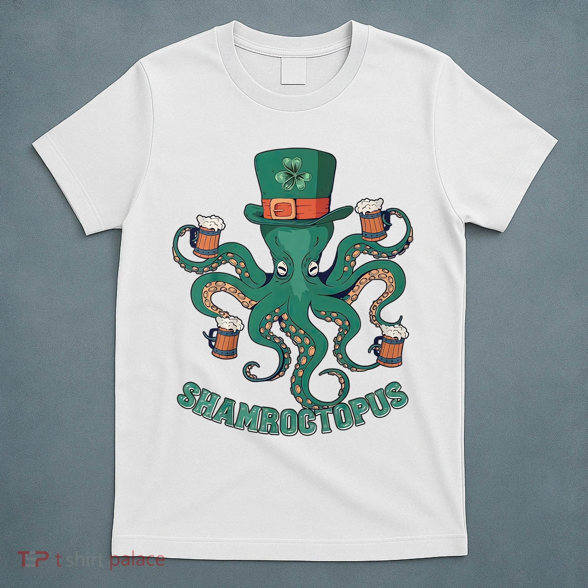 Shamroctopus Funny St Patrick's Day Octopus Drinking Team T-Shirt