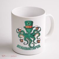 Shamroctopus Funny St Patrick's Day Octopus Drinking Team Coffee Mug thumb 1