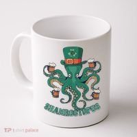Shamroctopus Funny St Patrick's Day Octopus Drinking Team Coffee Mug thumb 0