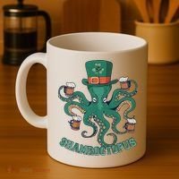 Shamroctopus Funny St Patrick's Day Octopus Drinking Team Coffee Mug thumb 4