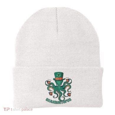 Shamroctopus Funny St Patrick's Day Octopus Drinking Team Beanie