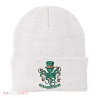 Shamroctopus Funny St Patrick's Day Octopus Drinking Team Beanie thumb 0