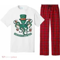 Shamroctopus Funny St Patrick's Day Octopus Drinking Team Pajama Set thumb 0