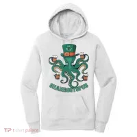 Shamroctopus Funny St Patrick's Day Octopus Drinking Team Women's Hoodie thumb 0