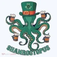 Shamroctopus Funny St Patrick's Day Octopus Drinking Team Women's Hoodie thumb 2