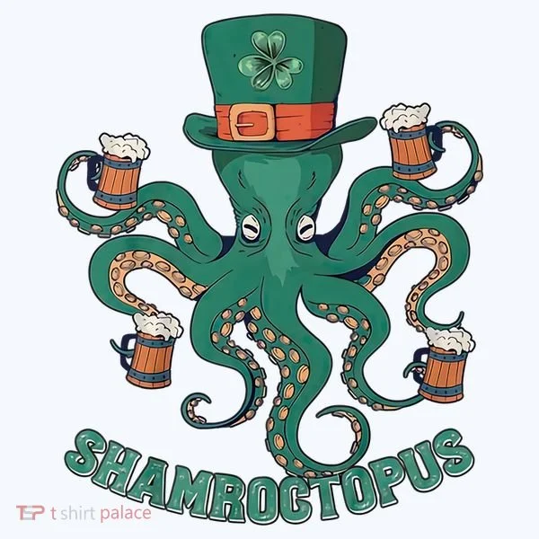 Shamroctopus Funny St Patrick's Day Octopus Drinking Team Women's Hoodie