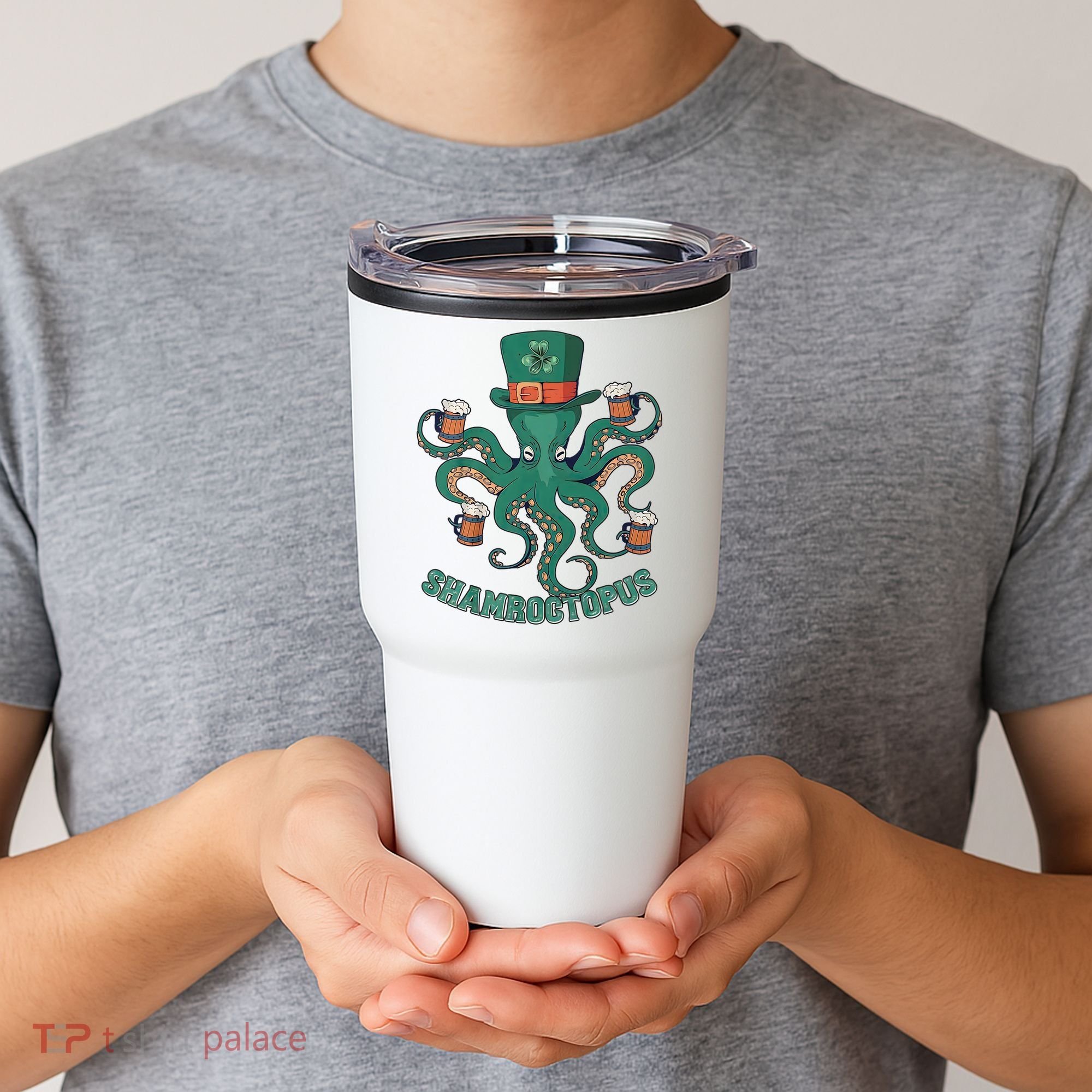 Shamroctopus Funny St Patrick's Day Octopus Drinking Team Tumbler
