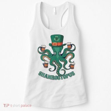 Shamroctopus Funny St Patrick's Day Octopus Drinking Team Women's Tank Top