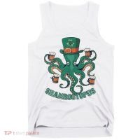 Shamroctopus Funny St Patrick's Day Octopus Drinking Team Tank Top thumb 0