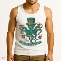 Shamroctopus Funny St Patrick's Day Octopus Drinking Team Tank Top thumb 3