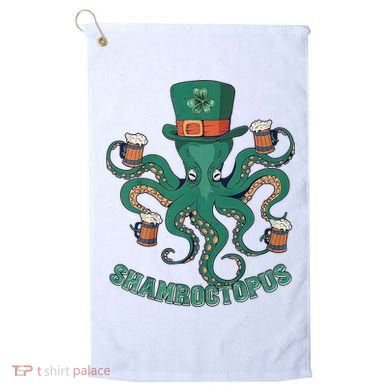 Shamroctopus Funny St Patrick's Day Octopus Drinking Team Golf Towel