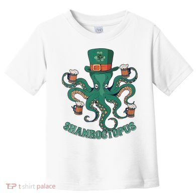 Shamroctopus Funny St Patrick's Day Octopus Drinking Team Toddler T-Shirt