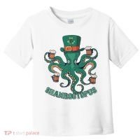 Shamroctopus Funny St Patrick's Day Octopus Drinking Team Toddler T-Shirt thumb 0