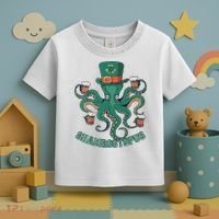 Shamroctopus Funny St Patrick's Day Octopus Drinking Team Toddler T-Shirt thumb 3