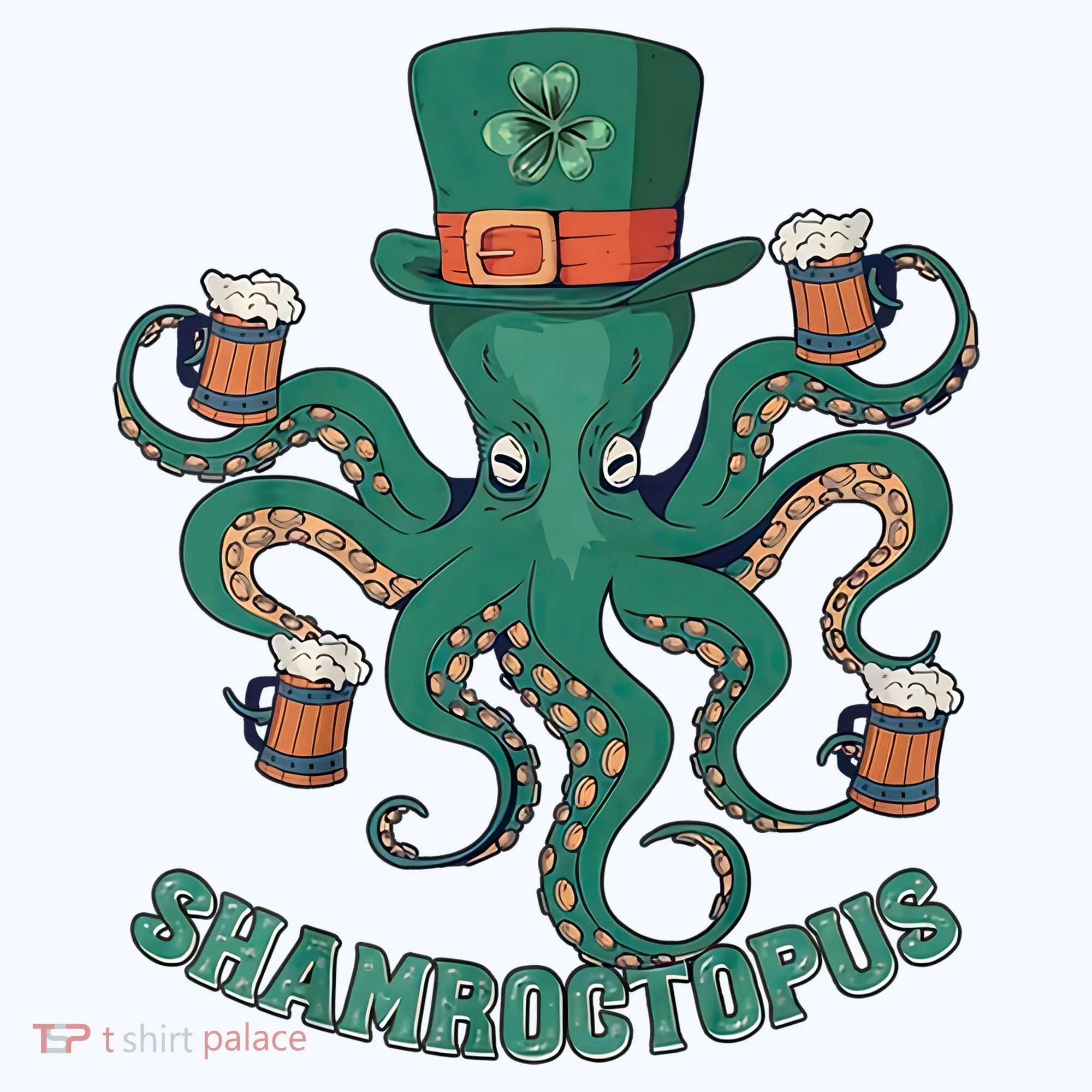 Shamroctopus Funny St Patrick's Day Octopus Drinking Team Visor