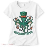 Shamroctopus Funny St Patrick's Day Octopus Drinking Team Women's T-Shirt thumb 0