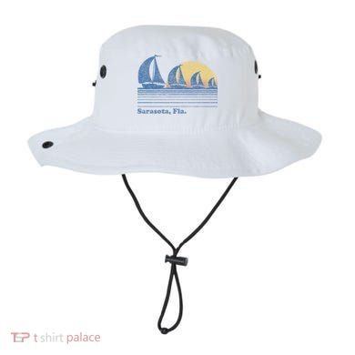 Sarasota Fl Sailboat Vintage 80s Sunset Bucket Hat
