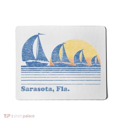Sarasota Fl Sailboat Vintage 80s Sunset Mousepad