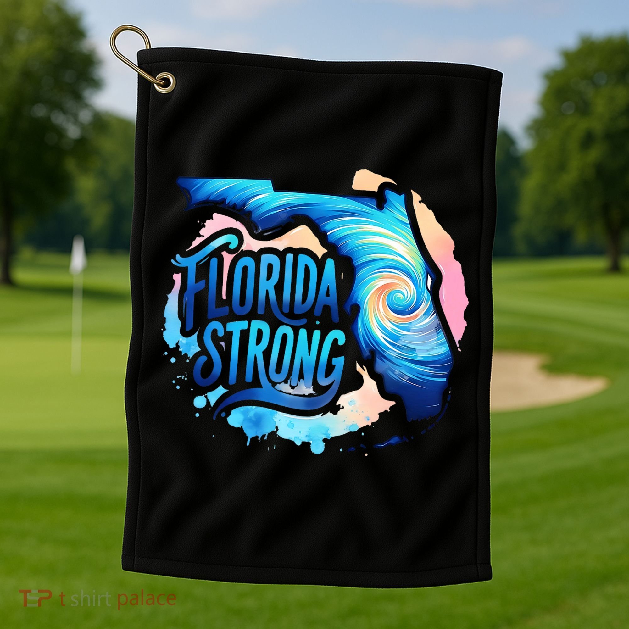 Support Florida Stay Western Strong Florida Hurricane Milton Golf Towel