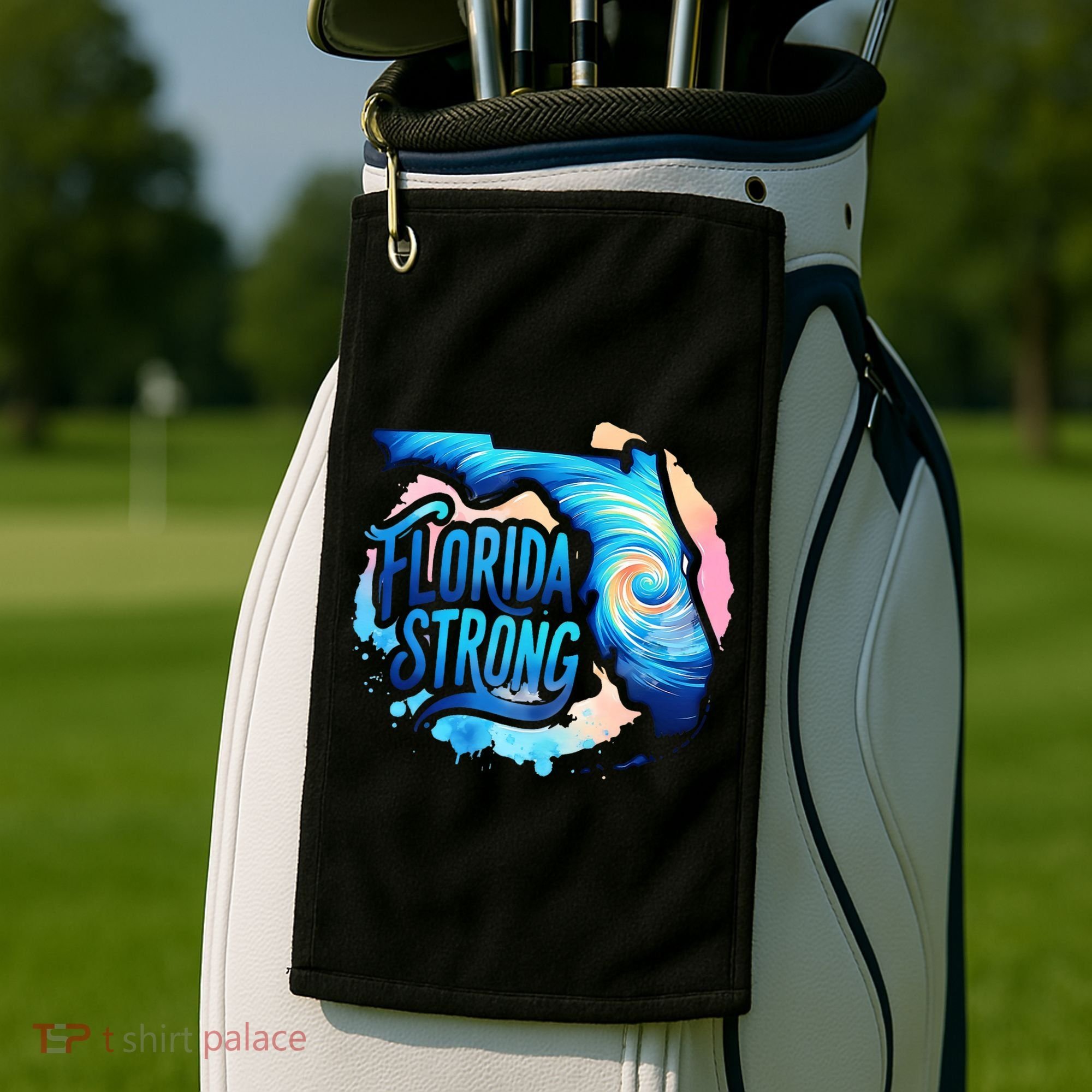 Support Florida Stay Western Strong Florida Hurricane Milton Golf Towel