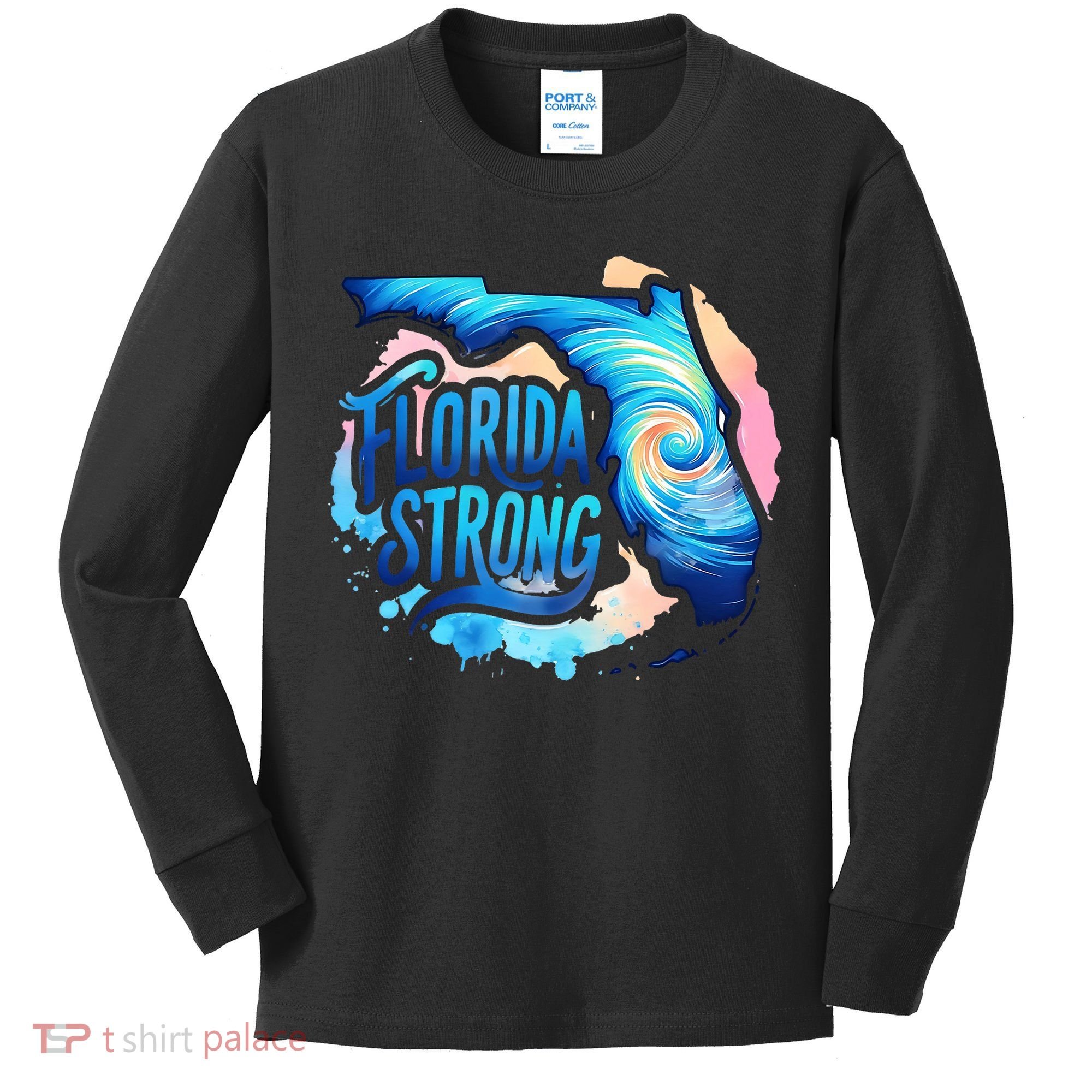 Support Florida Stay Western Strong Florida Hurricane Milton Kids Long Sleeve Shirt