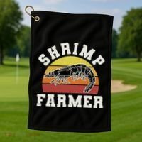 Shrimp Farmer Shrimp Seafood Shellfish Golf Towel thumb 1