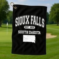 Sioux Falls South Dakota Est 1835 Varsity Golf Towel thumb 1