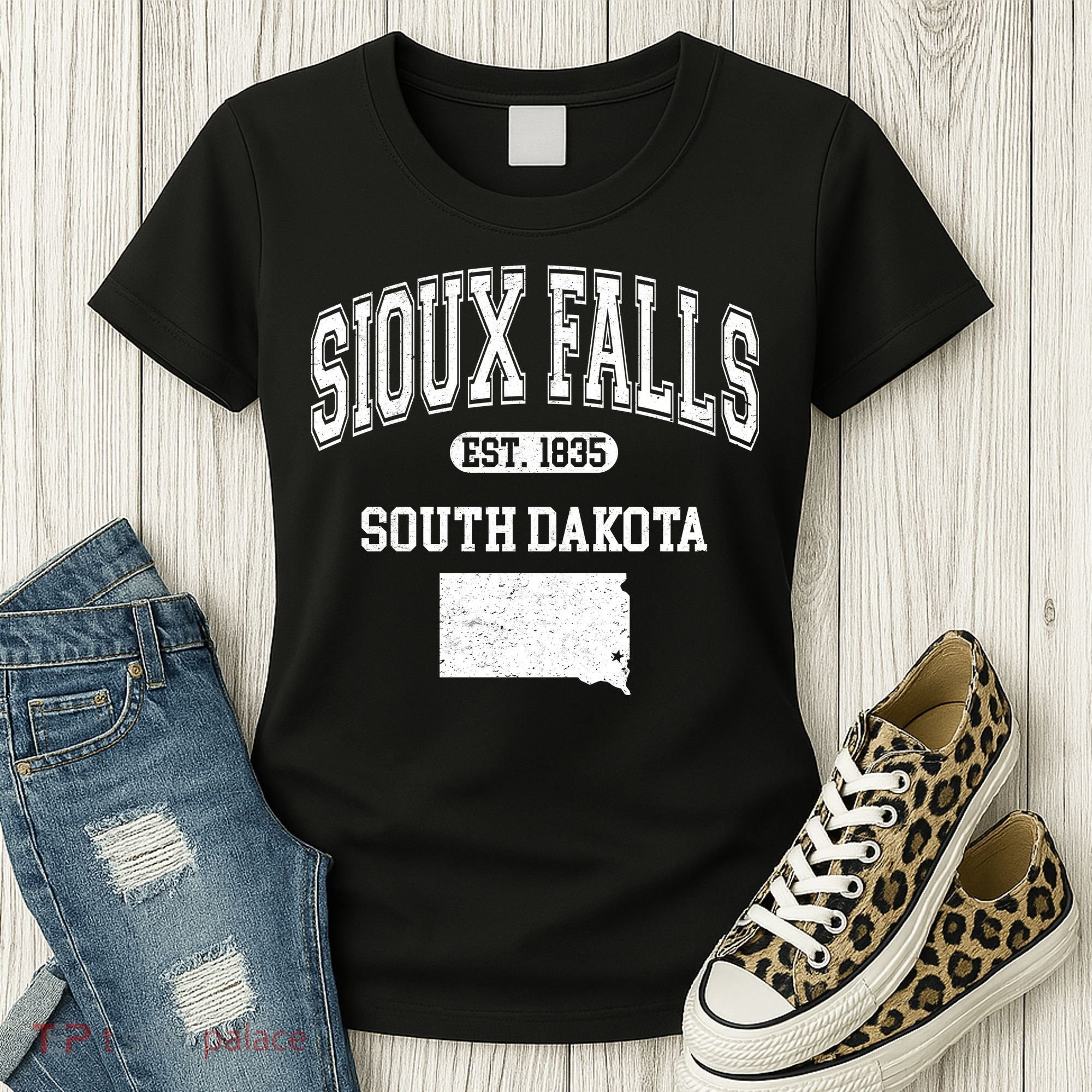 Sioux Falls South Dakota Est 1835 Varsity Women's T-Shirt