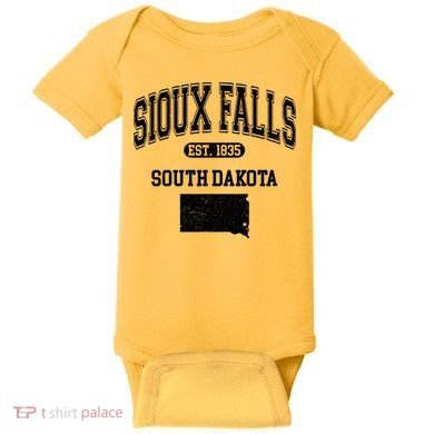 Sioux Falls South Dakota Est 1835 Varsity Baby Bodysuit