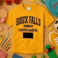 Sioux Falls South Dakota Est 1835 Varsity Kids T-Shirt thumb 3
