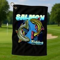 Salmon Fishing Golf Towel thumb 1