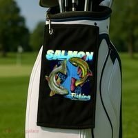 Salmon Fishing Golf Towel thumb 2