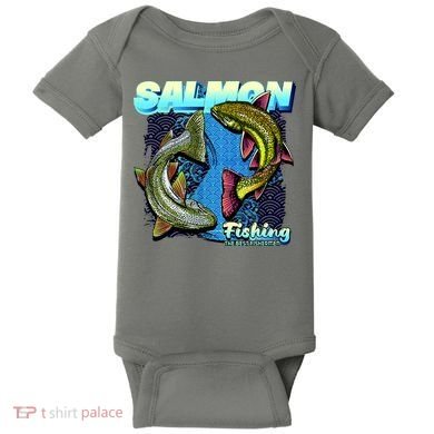 Salmon Fishing Baby Bodysuit