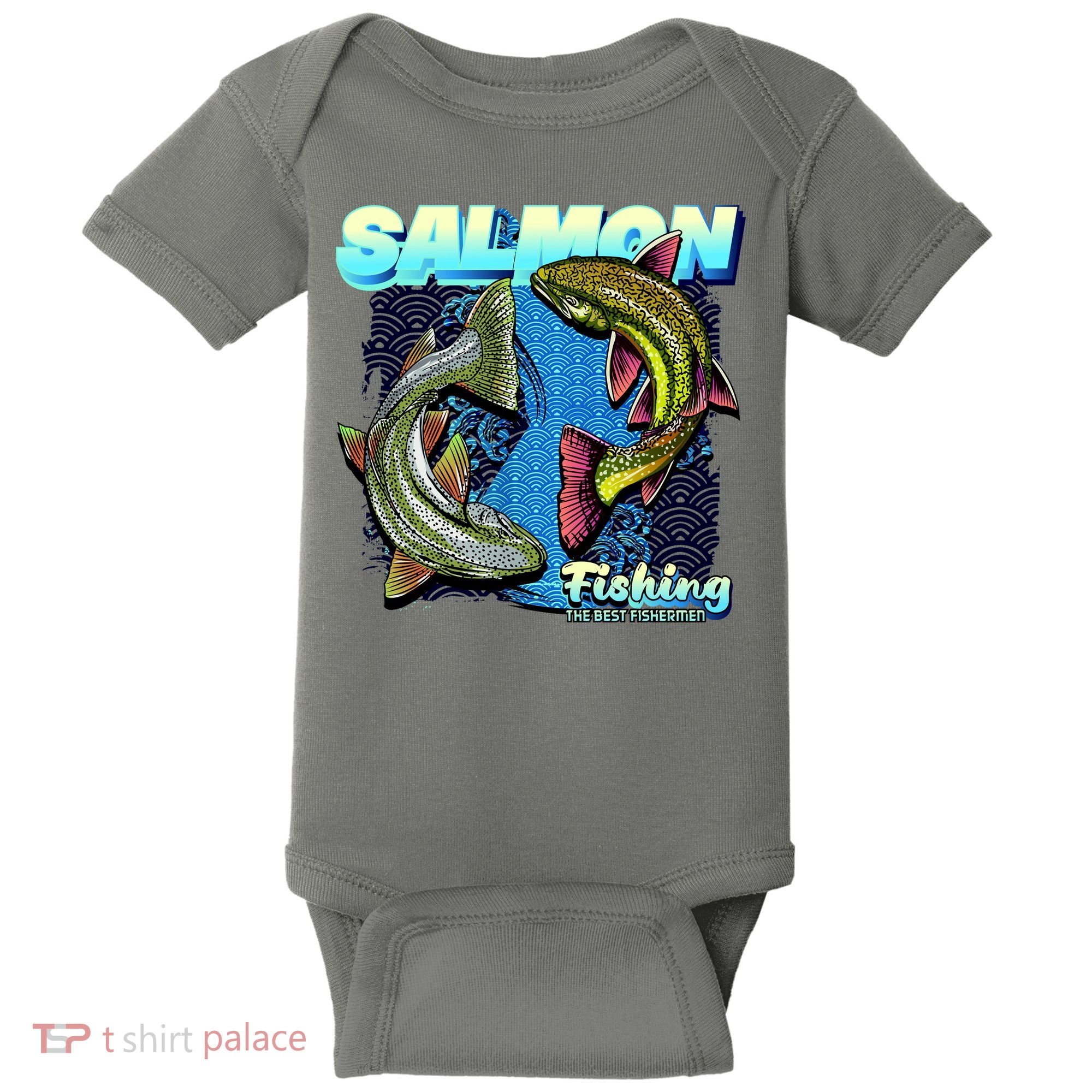 Salmon Fishing Baby Bodysuit