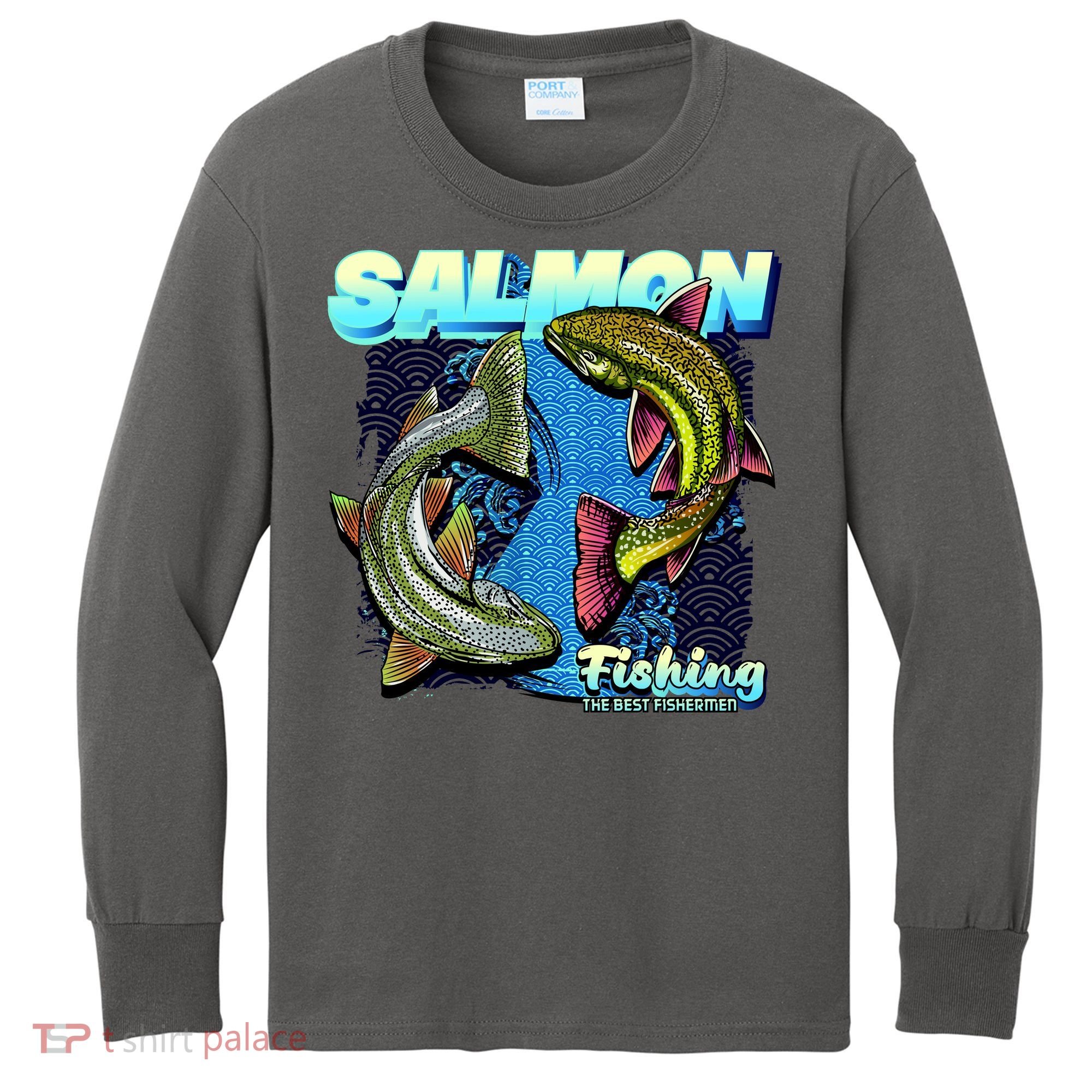 Salmon Fishing Kids Long Sleeve Shirt