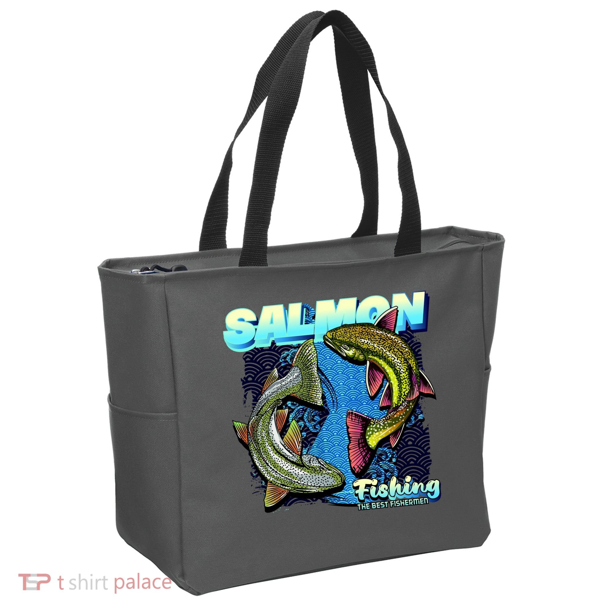 Salmon Fishing Tote Bag