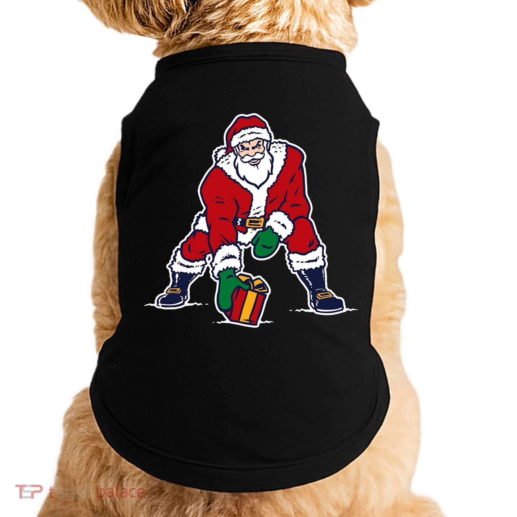 Santa Football Spike Present Doggie Tank