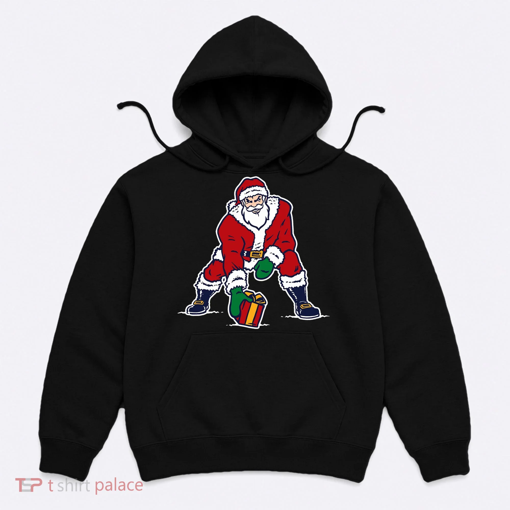 Santa Football Spike Present Hoodie