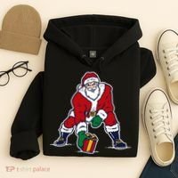 Santa Football Spike Present Hoodie thumb 4