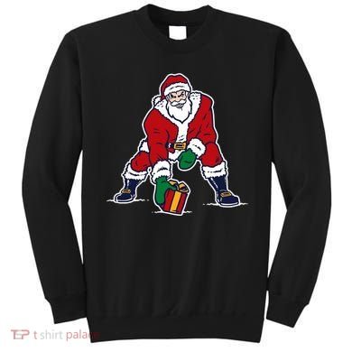 Santa Football Spike Present Sweatshirt