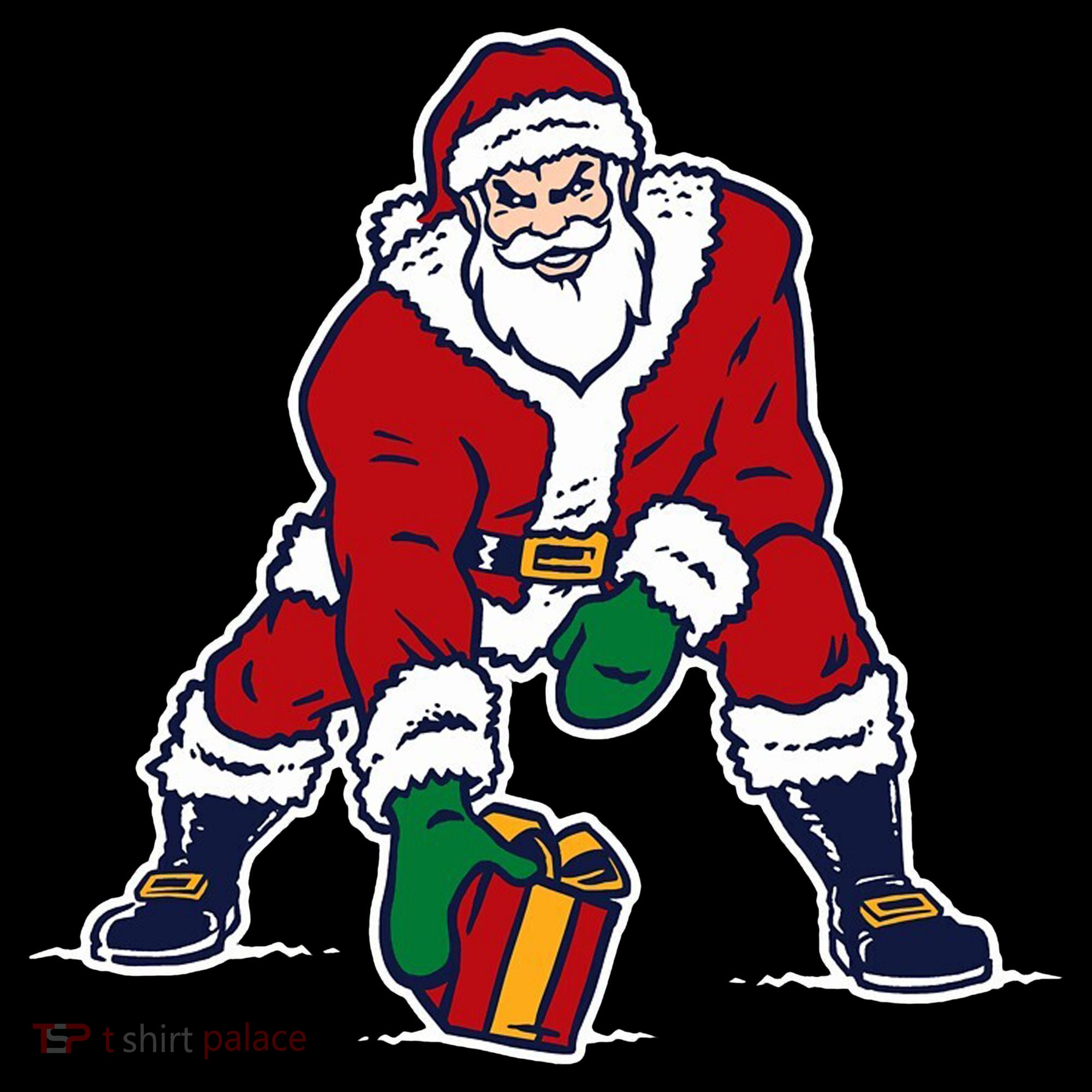 Santa Football Spike Present Sweatshirt